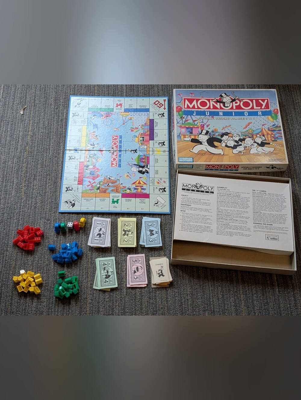Vintage 1990 Classic Monopoly Junior Board Game — Collectible